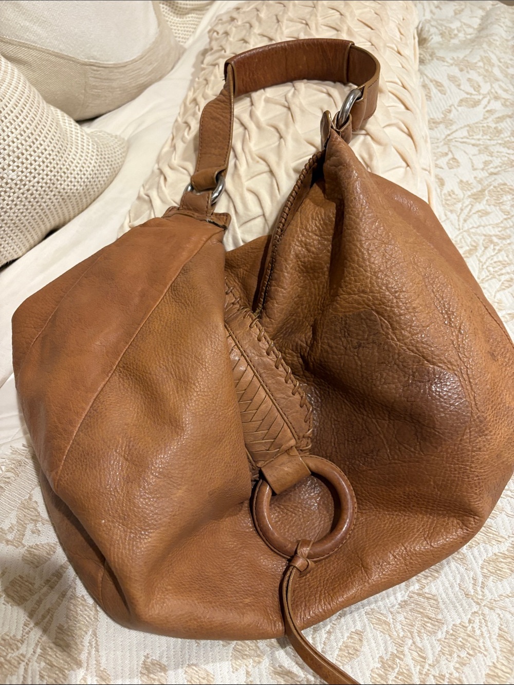 Banana Republic Tan Leather Hobo with Ring Accent - Picture 2 of 5